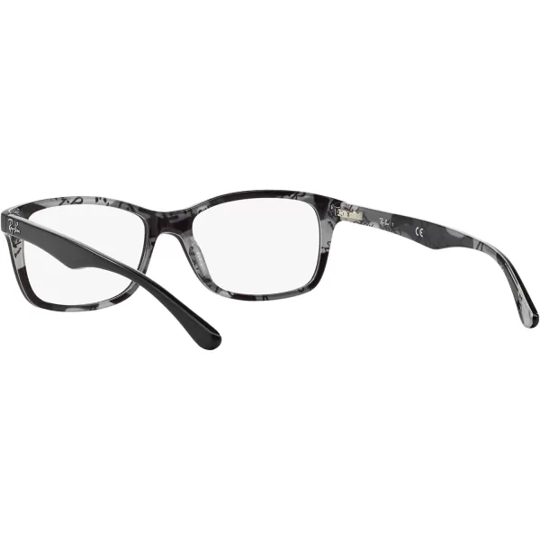 RayBan Rx5228 Square Prescription Eyeglass FramesBlack on Texture CamouflageDemo Lens