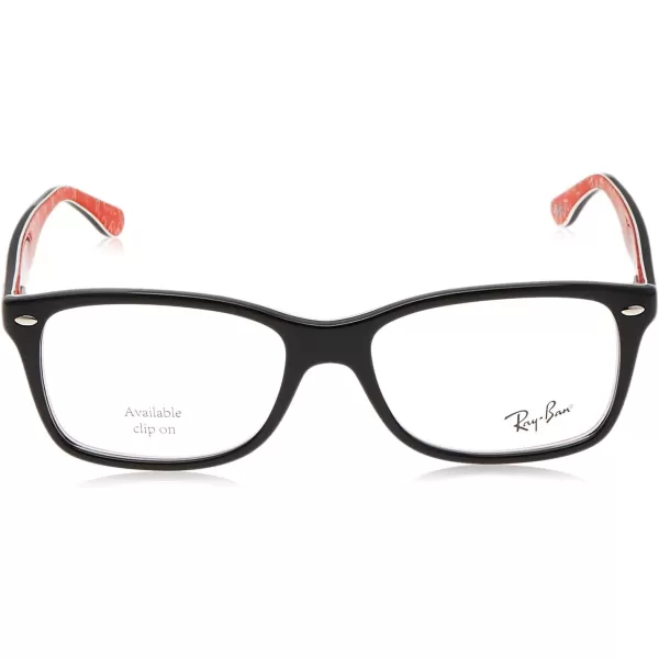 RayBan Rx5228 Square Prescription Eyeglass FramesBlackDemo Lens