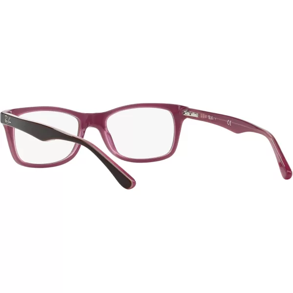 RayBan Rx5228 Square Prescription Eyeglass FramesBrown on Opal PinkDemo Lens
