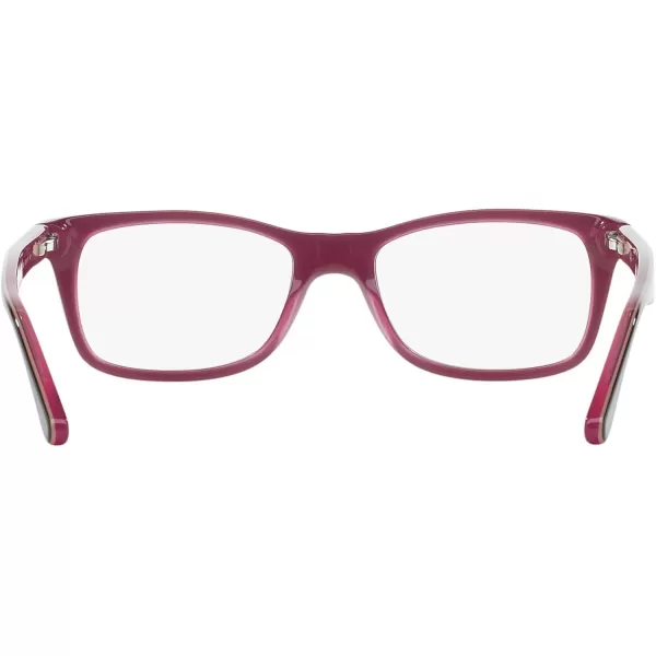 RayBan Rx5228 Square Prescription Eyeglass FramesBrown on Opal PinkDemo Lens