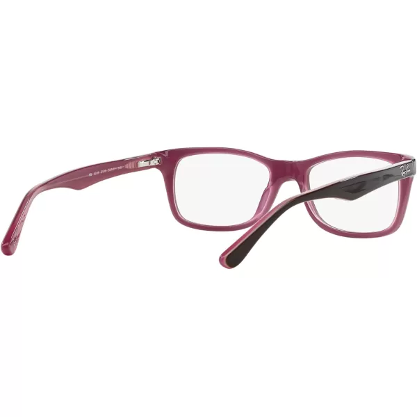 RayBan Rx5228 Square Prescription Eyeglass FramesBrown on Opal PinkDemo Lens
