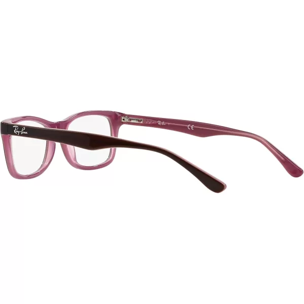 RayBan Rx5228 Square Prescription Eyeglass FramesBrown on Opal PinkDemo Lens