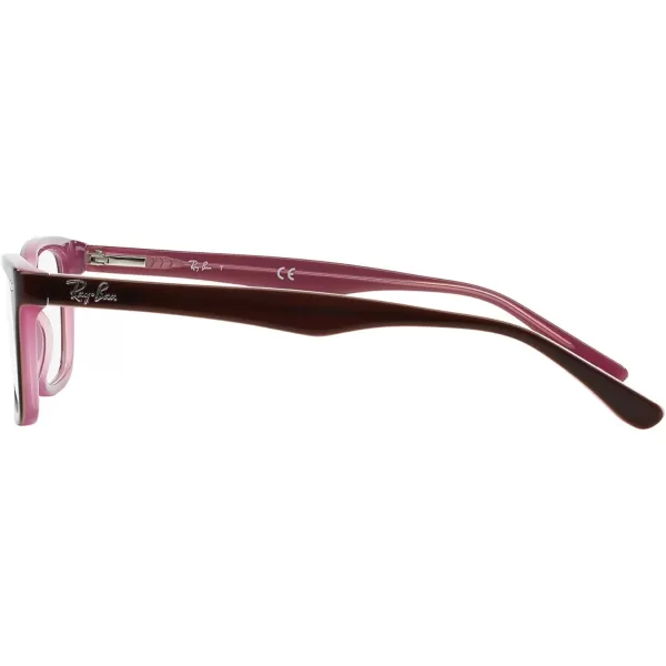 RayBan Rx5228 Square Prescription Eyeglass FramesBrown on Opal PinkDemo Lens