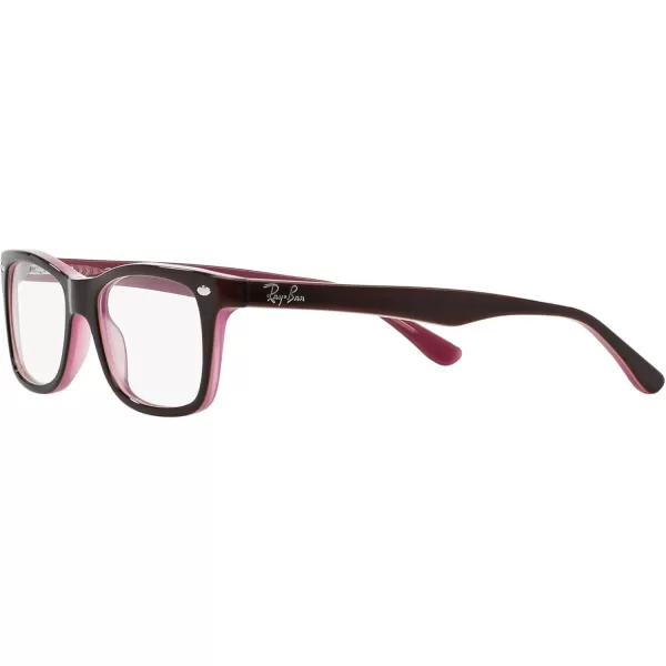 RayBan Rx5228 Square Prescription Eyeglass FramesBrown on Opal PinkDemo Lens