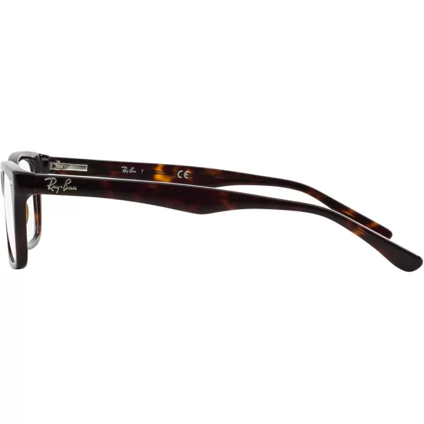 RayBan Rx5228 Square Prescription Eyeglass FramesDark HavanaDemo Lens