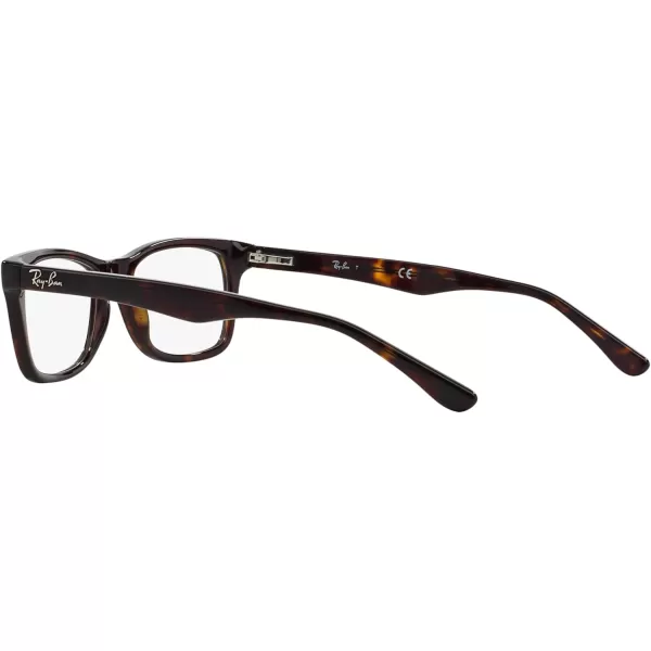 RayBan Rx5228 Square Prescription Eyeglass FramesDark HavanaDemo Lens