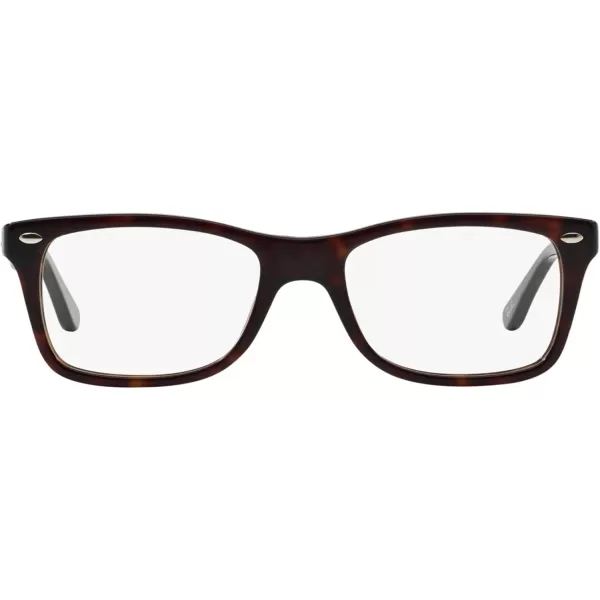 RayBan Rx5228 Square Prescription Eyeglass FramesDark HavanaDemo Lens