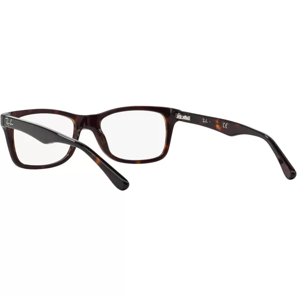 RayBan Rx5228 Square Prescription Eyeglass FramesDark HavanaDemo Lens