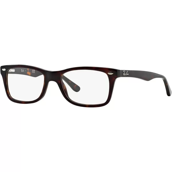 RayBan Rx5228 Square Prescription Eyeglass FramesDark HavanaDemo Lens