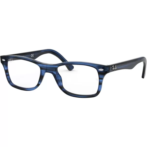 RayBan Rx5228 Square Prescription Eyeglass FramesStriped BlueDemo Lens