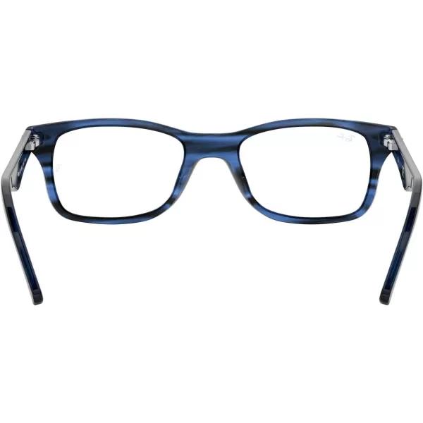 RayBan Rx5228 Square Prescription Eyeglass FramesStriped BlueDemo Lens