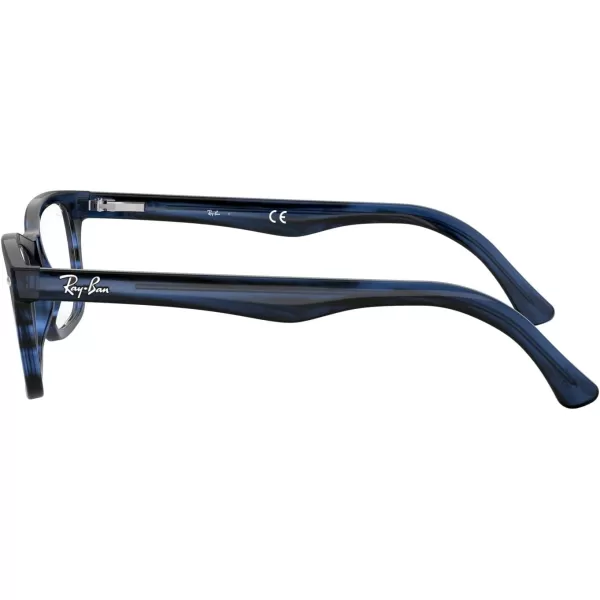 RayBan Rx5228 Square Prescription Eyeglass FramesStriped BlueDemo Lens
