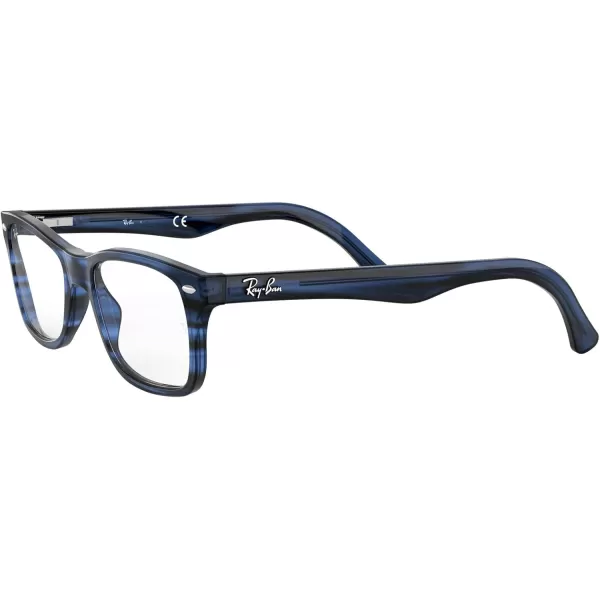 RayBan Rx5228 Square Prescription Eyeglass FramesStriped BlueDemo Lens
