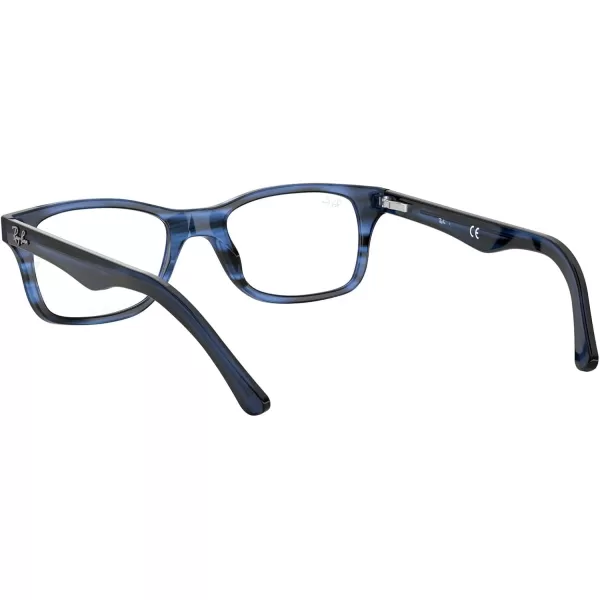 RayBan Rx5228 Square Prescription Eyeglass FramesStriped BlueDemo Lens