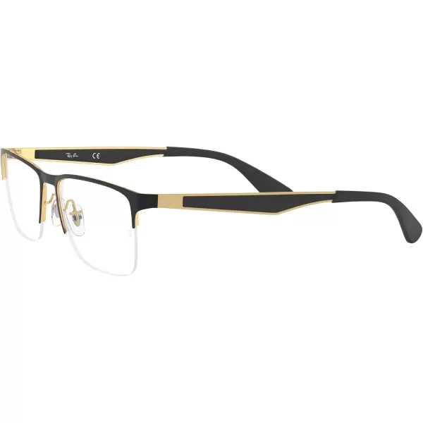 RayBan Rx6335 Rectangular Prescription Eyeglass FramesBlack on AristaDemo Lens