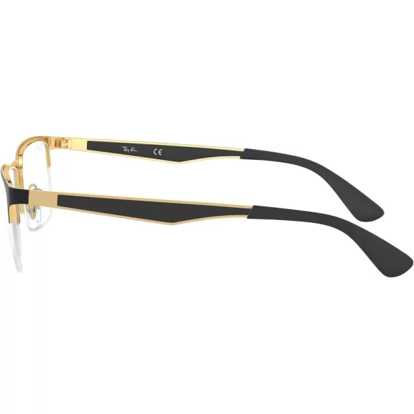 RayBan Rx6335 Rectangular Prescription Eyeglass FramesBlack on AristaDemo Lens