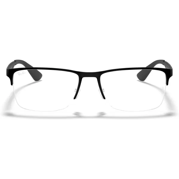 RayBan Rx6335 Rectangular Prescription Eyeglass FramesMatte BlackDemo Lens