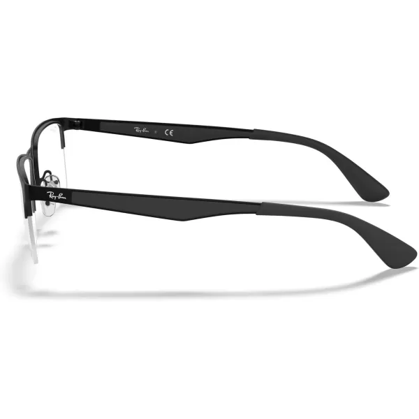 RayBan Rx6335 Rectangular Prescription Eyeglass FramesMatte BlackDemo Lens