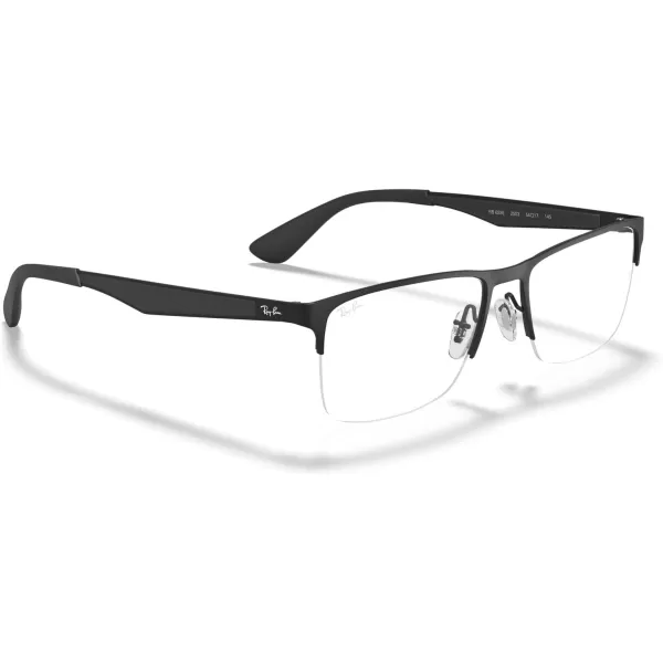 RayBan Rx6335 Rectangular Prescription Eyeglass FramesMatte BlackDemo Lens