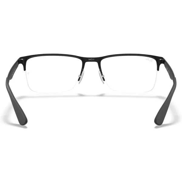 RayBan Rx6335 Rectangular Prescription Eyeglass FramesMatte BlackDemo Lens