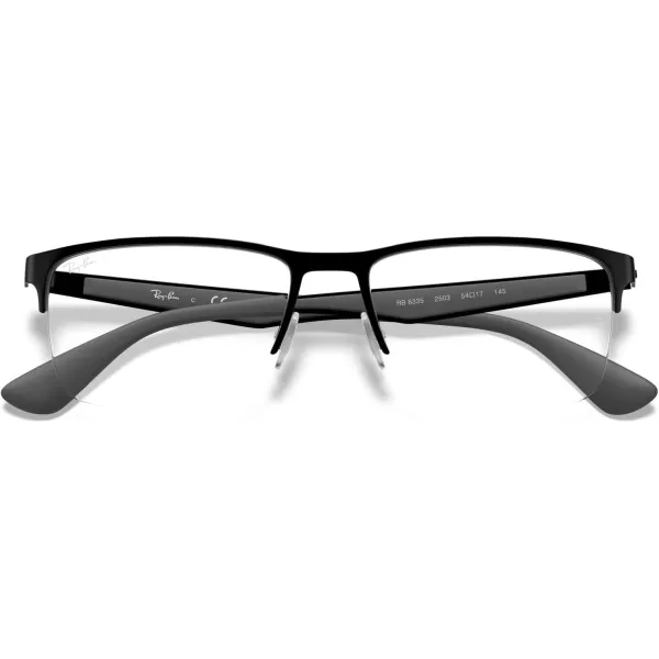 RayBan Rx6335 Rectangular Prescription Eyeglass FramesMatte BlackDemo Lens