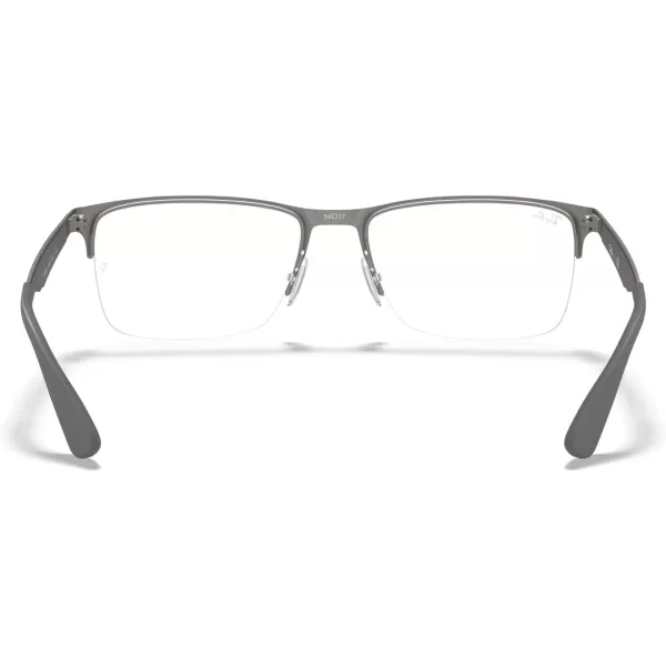 RayBan Rx6335 Rectangular Prescription Eyeglass FramesMatte GunmetalDemo Lens