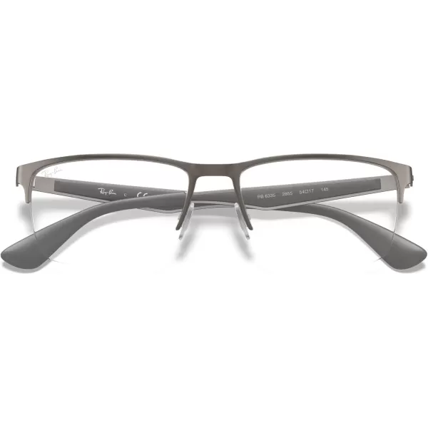 RayBan Rx6335 Rectangular Prescription Eyeglass FramesMatte GunmetalDemo Lens