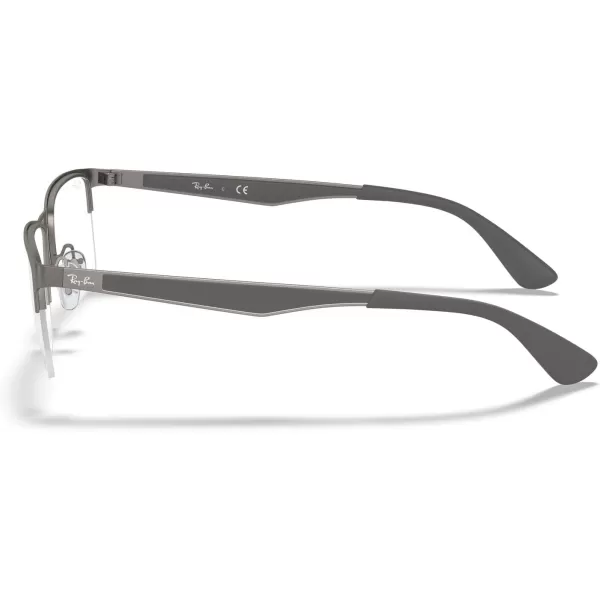 RayBan Rx6335 Rectangular Prescription Eyeglass FramesMatte GunmetalDemo Lens