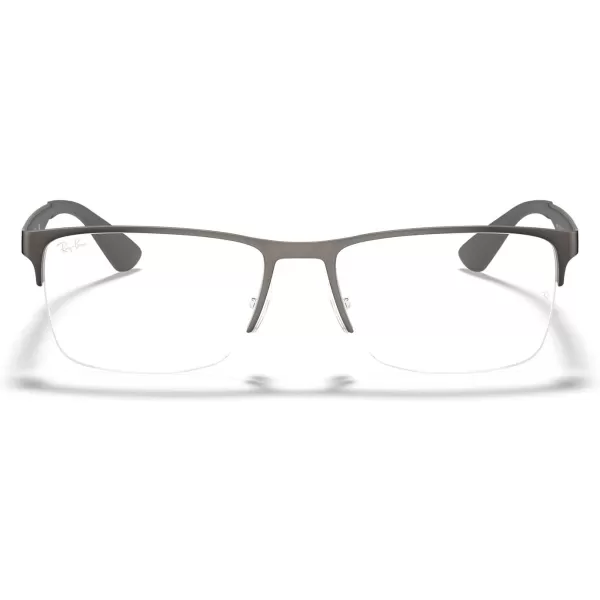 RayBan Rx6335 Rectangular Prescription Eyeglass FramesMatte GunmetalDemo Lens