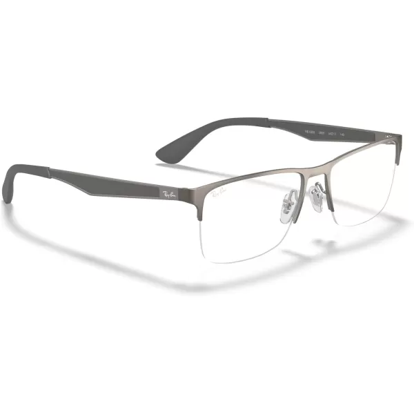 RayBan Rx6335 Rectangular Prescription Eyeglass FramesMatte GunmetalDemo Lens