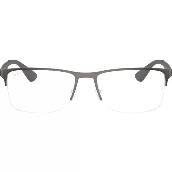RayBan Rx6335 Rectangular Prescription Eyeglass FramesMatte GunmetalDemo Lens
