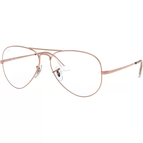 RayBan Womens Rx6489 Aviator Prescription Eyeglass FramesRose GoldDemo Lens