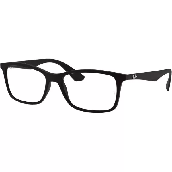 RayBan RX7047 Rectangular Prescription Eyeglass FramesMatte BlackDemo Lens