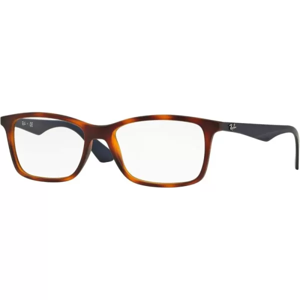 RayBan RX7047 Rectangular Prescription Eyeglass FramesMatte Light HavanaDemo Lens