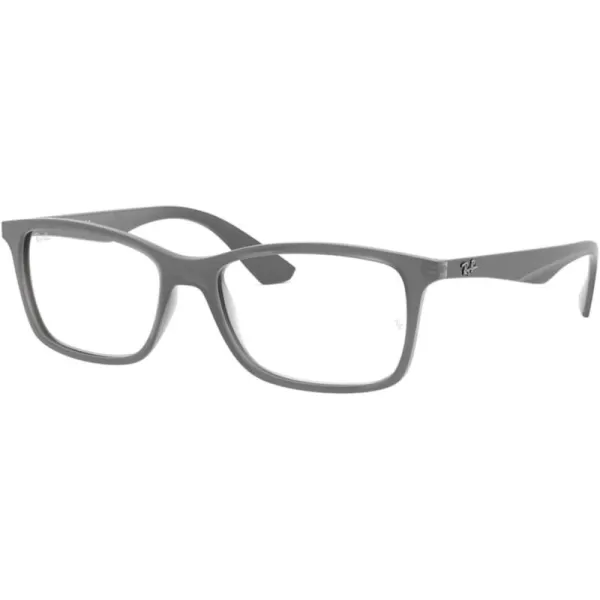 RayBan RX7047 Rectangular Prescription Eyeglass FramesMatte Transparent GreyDemo Lens