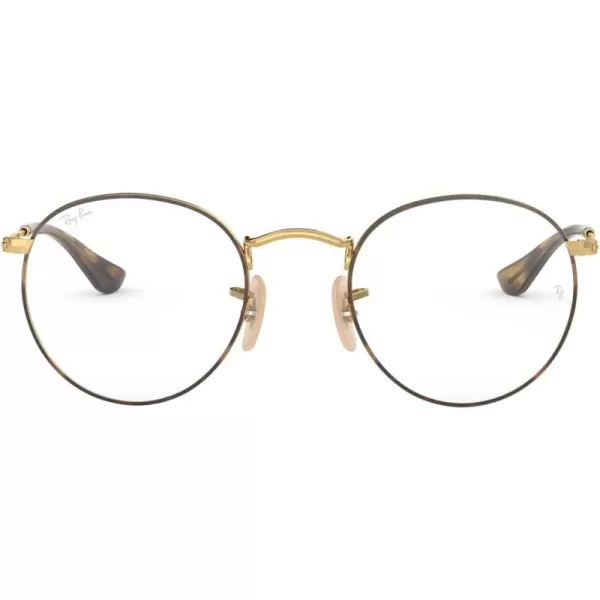 RayBan Rx3447v Round Metal Prescription Eyewear FramesHavana on GoldDemo Lens