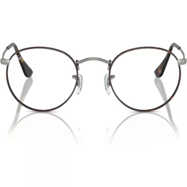 RayBan Rx3447v Round Metal Prescription Eyewear FramesHavana on GunmetalDemo Lens