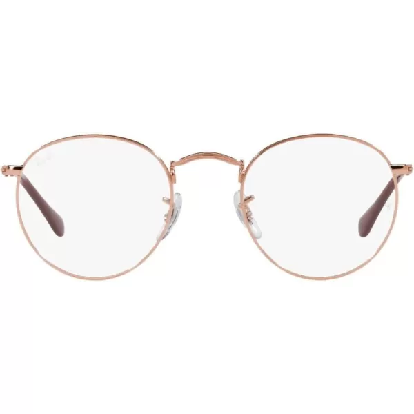 RayBan Rx3447v Round Metal Prescription Eyewear FramesRose GoldDemo Lens