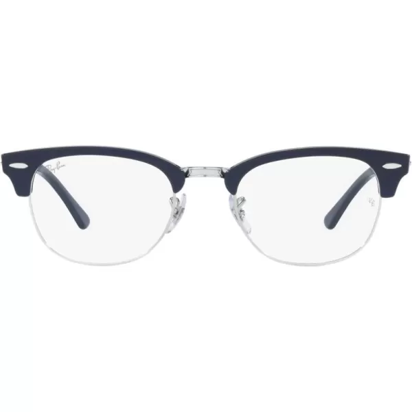 RayBan Rx5154 Clubmaster Square Prescription Eyeglass FramesBlue on SilverDemo Lens