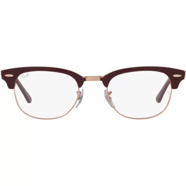 RayBan Rx5154 Clubmaster Square Prescription Eyeglass FramesBordeaux on Rose GoldDemo Lens