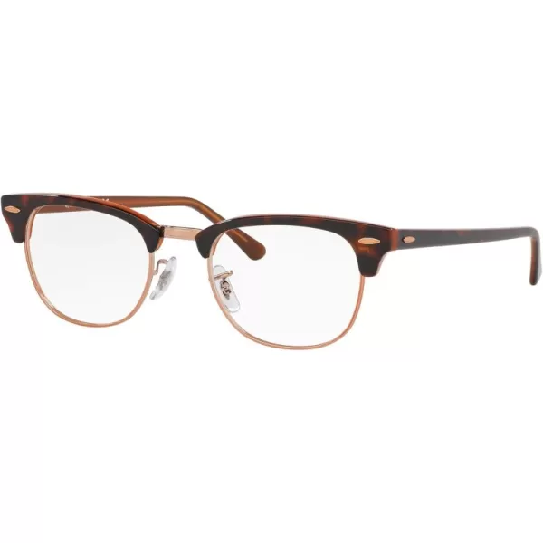 RayBan Rx5154 Clubmaster Square Prescription Eyeglass FramesHavana on BrownDemo Lens