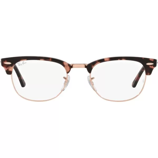 RayBan Rx5154 Clubmaster Square Prescription Eyeglass FramesPink HavanaDemo Lens