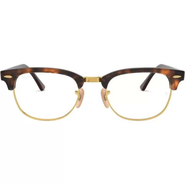 RayBan Rx5154 Clubmaster Square Prescription Eyeglass FramesRed HavanaDemo Lens