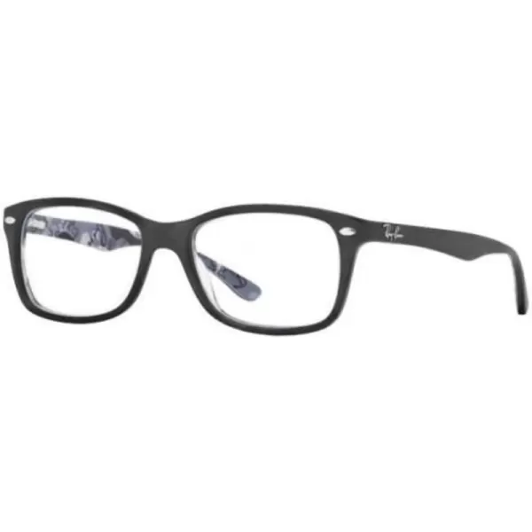 RayBan Rx5228 Square Prescription Eyeglass FramesBlack on Texture CamouflageDemo Lens