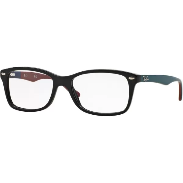 RayBan Rx5228 Square Prescription Eyeglass FramesBlack on Texture RedDemo Lens