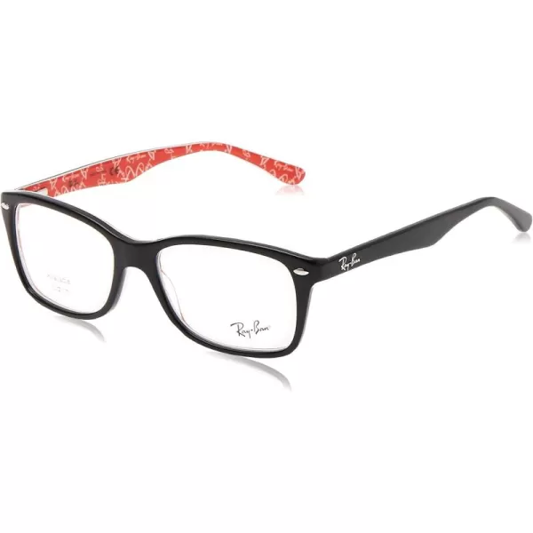 RayBan Rx5228 Square Prescription Eyeglass FramesBlackDemo Lens