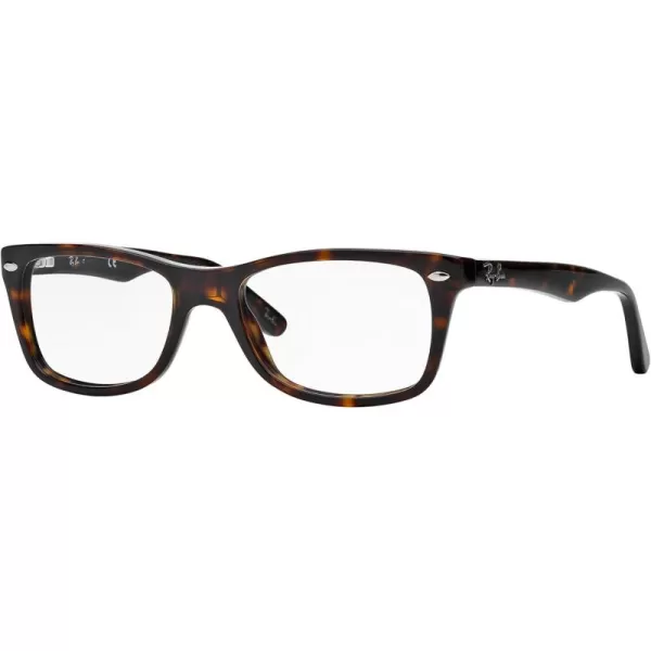 RayBan Rx5228 Square Prescription Eyeglass FramesDark HavanaDemo Lens