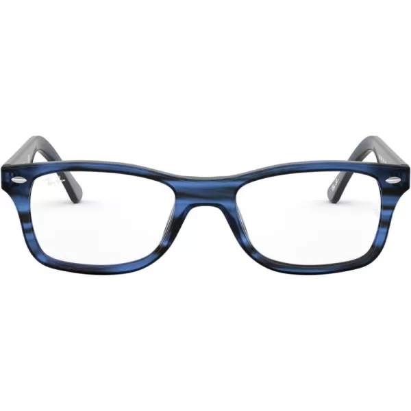 RayBan Rx5228 Square Prescription Eyeglass FramesStriped BlueDemo Lens