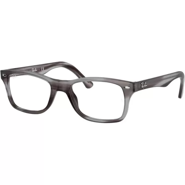 RayBan Rx5228 Square Prescription Eyeglass FramesStriped GreyDemo Lens