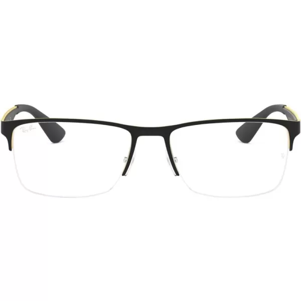 RayBan Rx6335 Rectangular Prescription Eyeglass FramesBlack on AristaDemo Lens